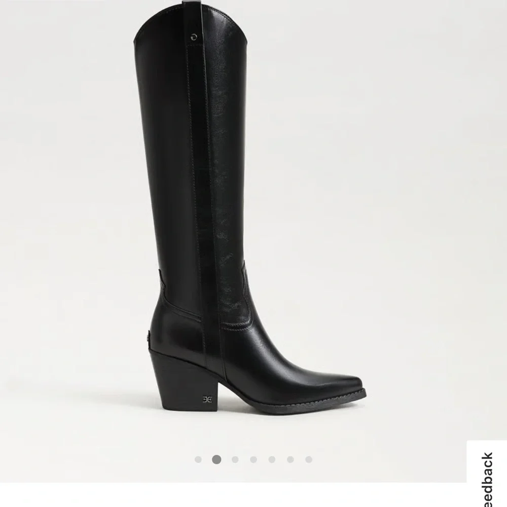 Sam Edelman Black Knee-High Western Block Heel Boot size 10 m